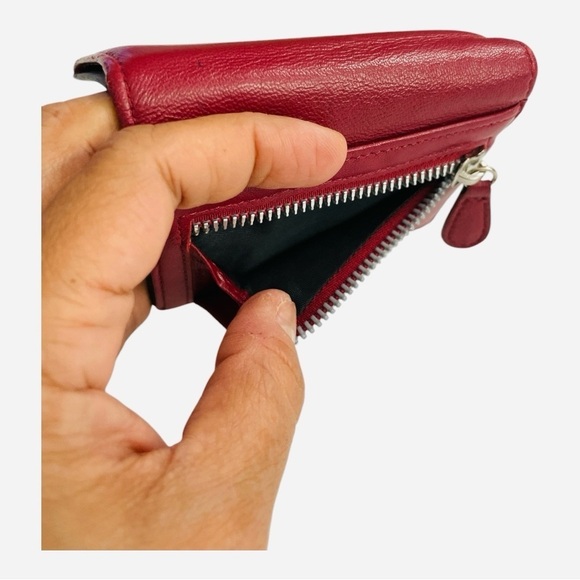 Wallet, genuine leather, Apt 9.,red, small, red/black - Picture 5 of 10